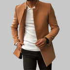 Men’s Faux Wool Overcoat – Button Front Winter Coat