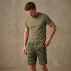 Men’s Camo Cargo Shorts – Knee-Length Adjustable Waist Utility Shorts