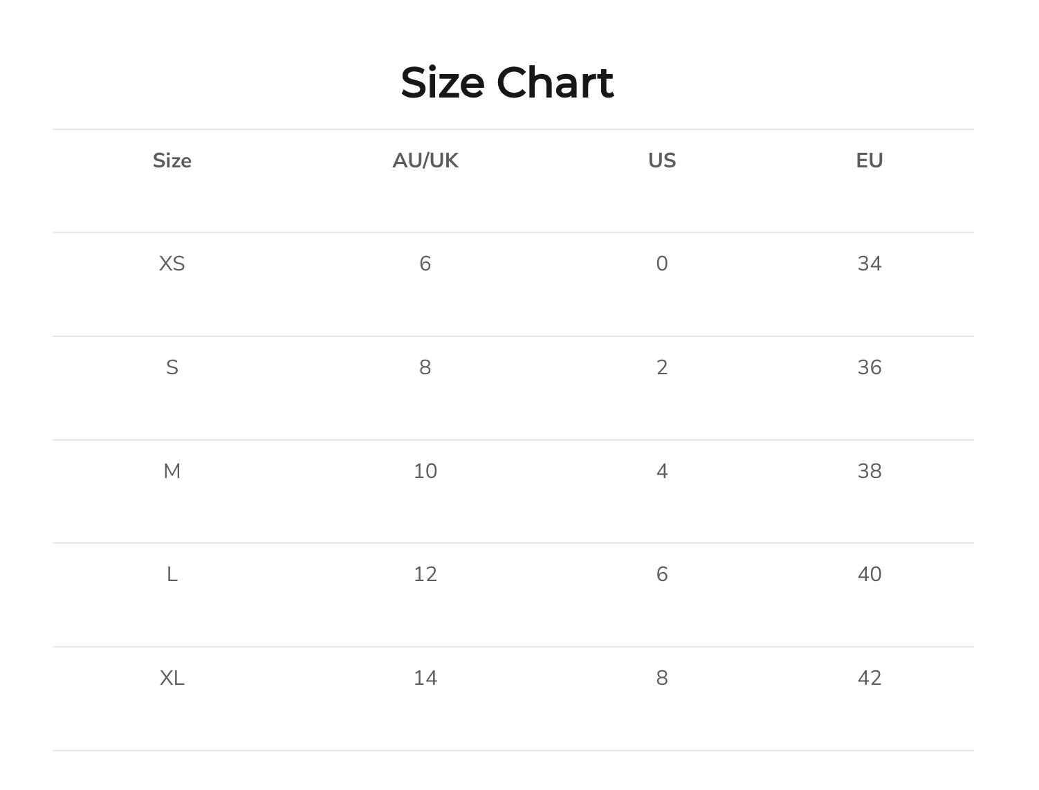 Size Chart