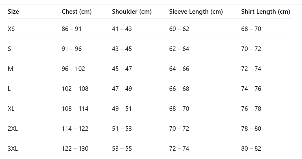 Size Chart