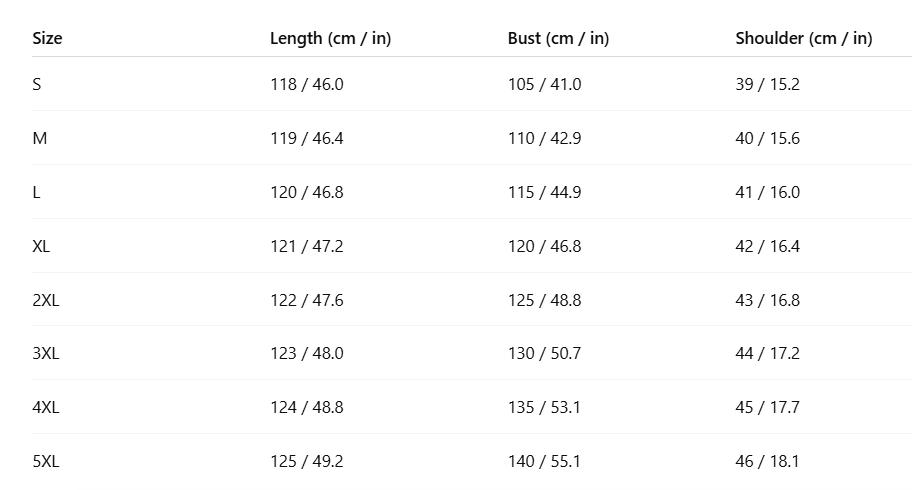 Size Chart