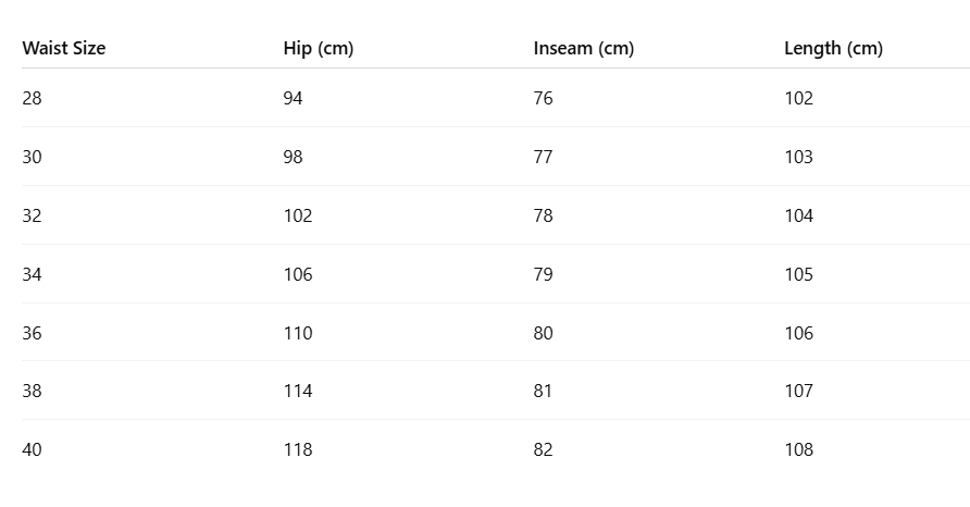 Size Chart