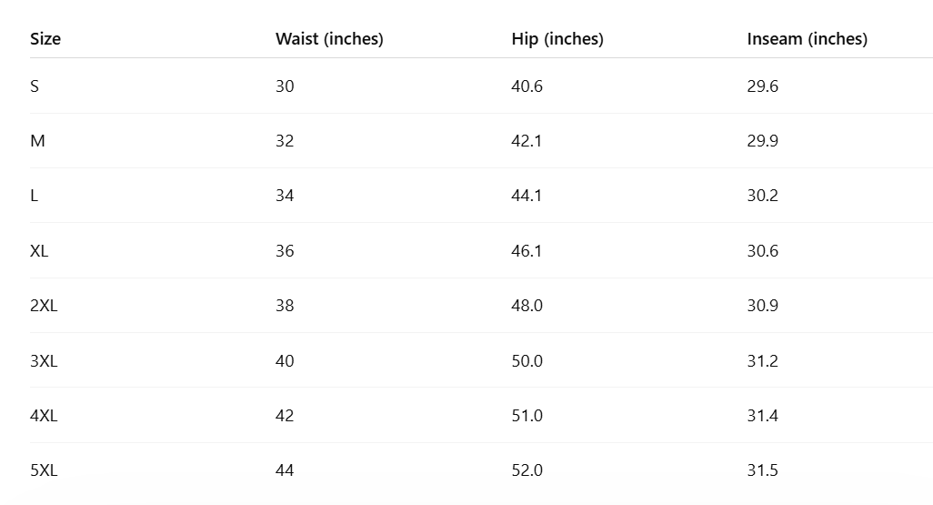 Size Chart