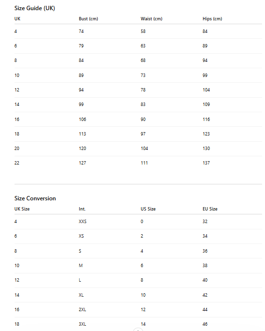 Size Chart