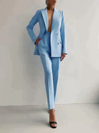 Women’s Formal Suit Set – Blazer & Trousers Two-Piece