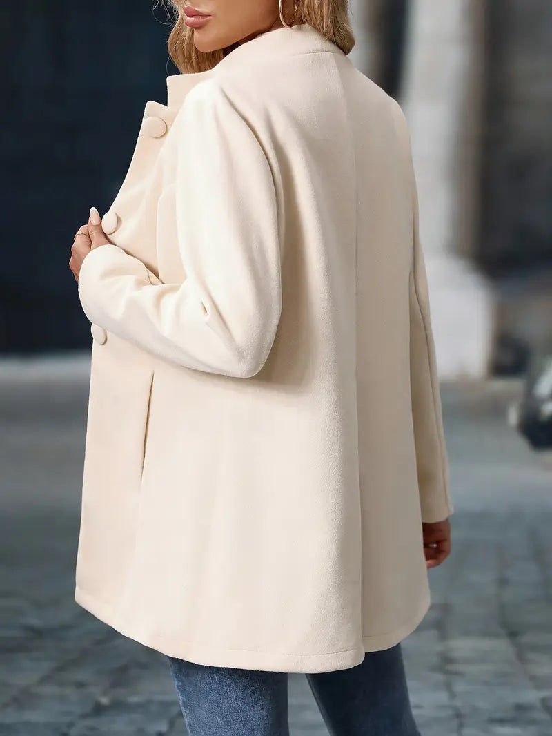 Women’s Tailored Fit Wool Blend Button-Up Coat