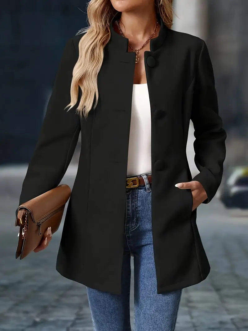 Women’s Tailored Fit Wool Blend Button-Up Coat