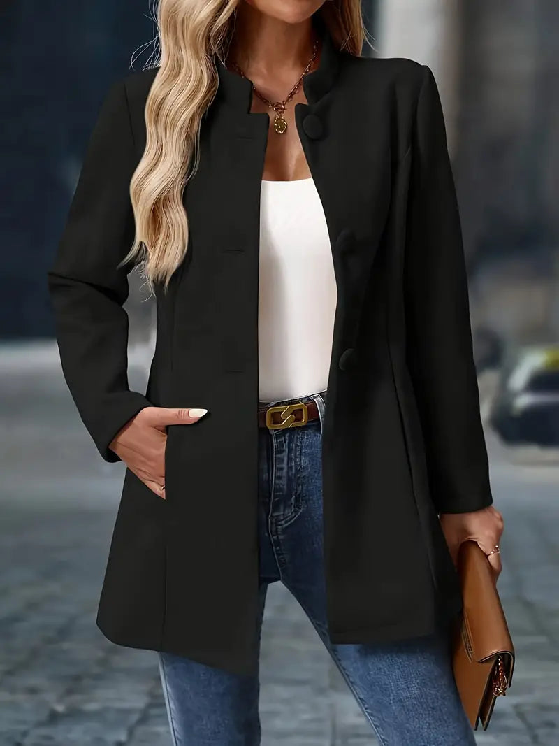 Women’s Tailored Fit Wool Blend Button-Up Coat