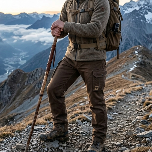 Men's Hiking Cargo Pants - Relaxed Fit With Belt and Multi-Pocket Design