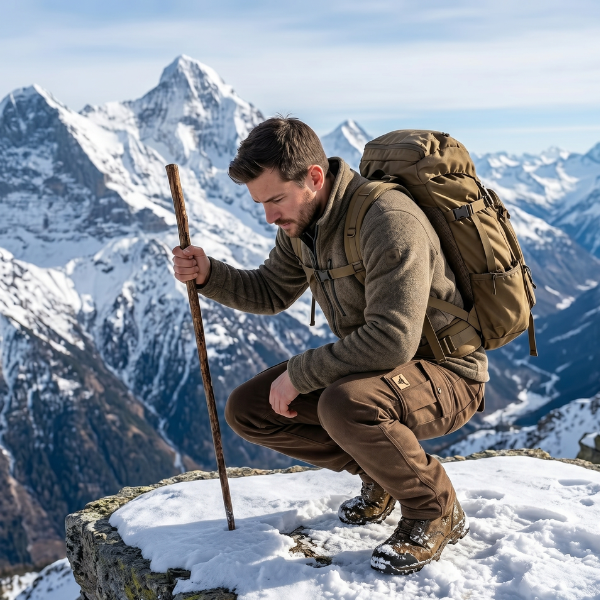 Men's Hiking Cargo Pants - Relaxed Fit With Belt and Multi-Pocket Design