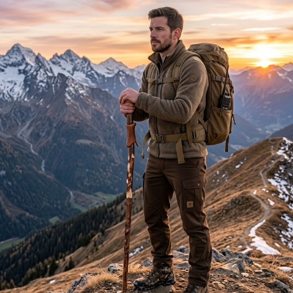 Men's Hiking Cargo Pants - Relaxed Fit With Belt and Multi-Pocket Design