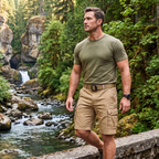 Men’s Cargo Shorts – Relaxed Fit with Belt & Multi-Pocket Design