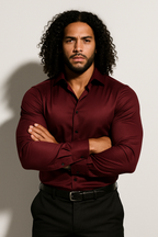 Men’s Tailored Modern Dress Shirt - Slim Fit Casual Shirt