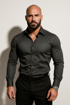 Men’s Tailored Modern Dress Shirt - Slim Fit Casual Shirt