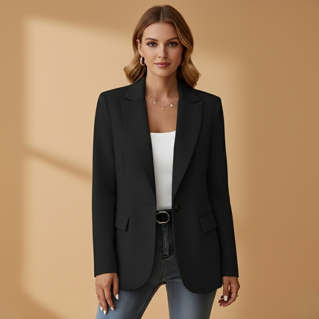 Women’s Notched Lapel Blazer - Boxy Fit, Perfect For Occassion or Events