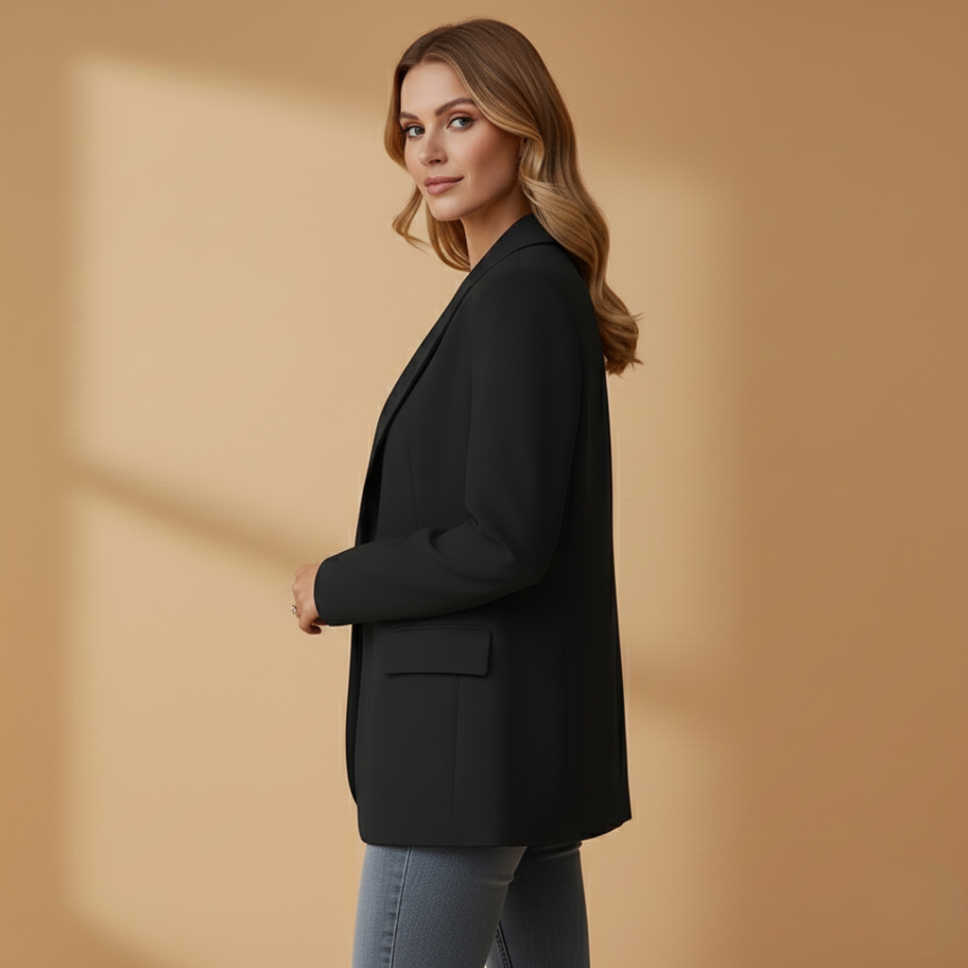 Women’s Notched Lapel Blazer - Boxy Fit, Perfect For Occassion or Events