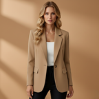 Women’s Notched Lapel Blazer - Boxy Fit, Perfect For Occassion or Events