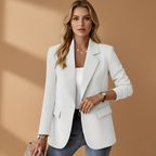Women’s Notched Lapel Blazer - Boxy Fit, Perfect For Occassion or Events