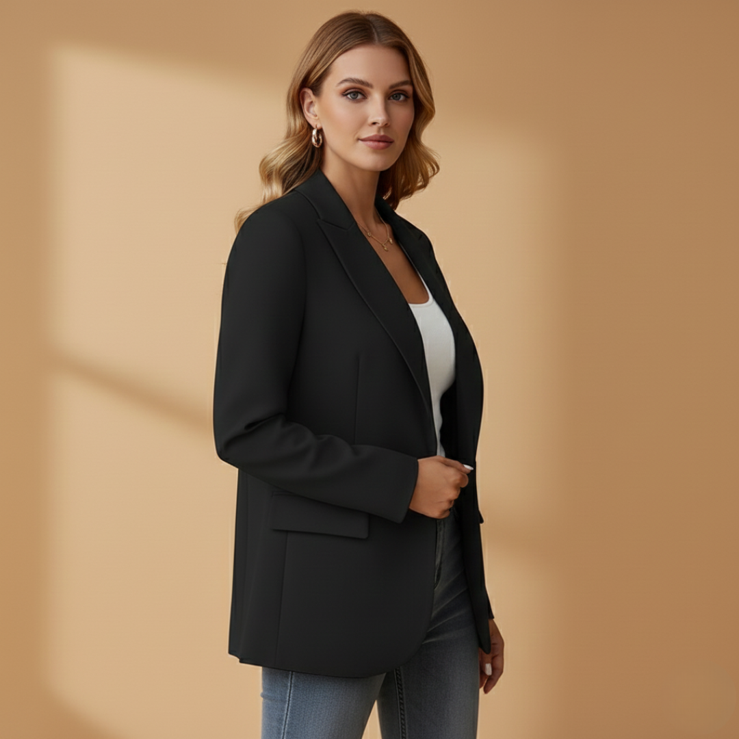 Women’s Notched Lapel Blazer - Boxy Fit, Perfect For Occassion or Events