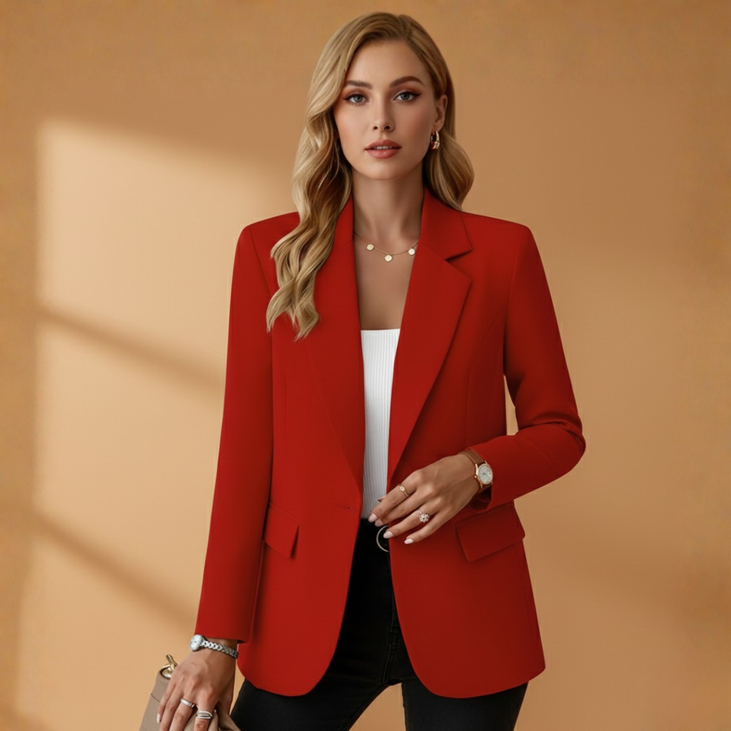 Women’s Notched Lapel Blazer - Boxy Fit, Perfect For Occassion or Events
