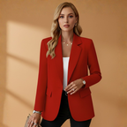 Women’s Notched Lapel Blazer - Boxy Fit, Perfect For Occassion or Events
