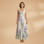 Women's Floral A-Line Maxi Dress - Elegant Wedding Guest Style