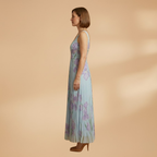 Women's Floral A-Line Maxi Dress - Elegant Wedding Guest Style