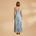 Women's Floral A-Line Maxi Dress - Elegant Wedding Guest Style