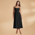Women's Summer Wedding Guest Dress - Sleeveless Knee Length Midi Dress