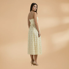 Women's Summer Wedding Guest Dress - Sleeveless Knee Length Midi Dress