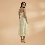 Women's Summer Wedding Guest Dress - Sleeveless Knee Length Midi Dress