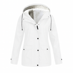 Women’s Hooded Waterproof Rain Jacket with Fur hood, Windbreaker Parka