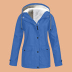 Women’s Hooded Waterproof Rain Jacket with Fur hood, Windbreaker Parka