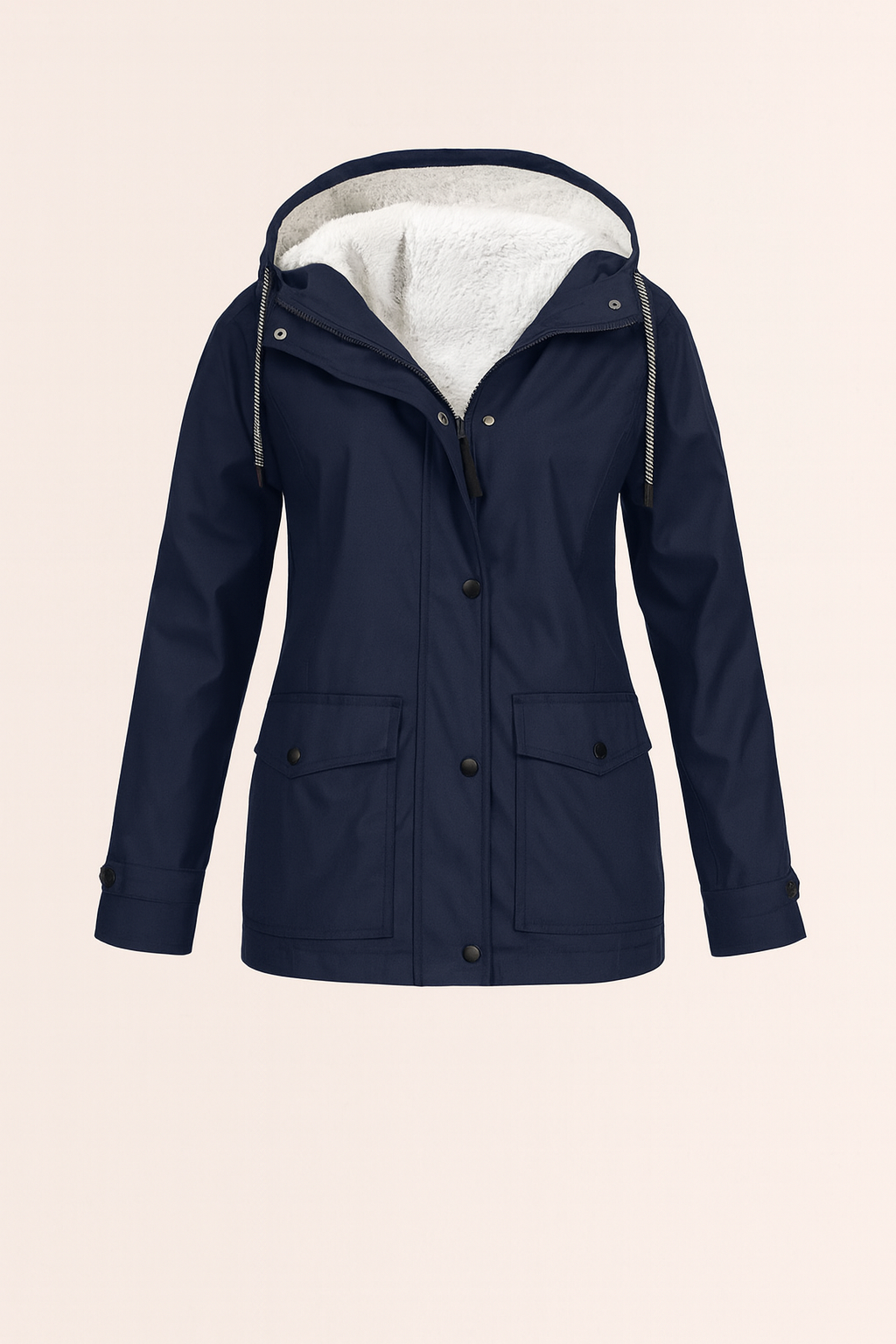 Women’s Hooded Waterproof Rain Jacket with Fur hood, Windbreaker Parka