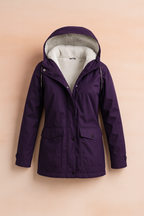 Women’s Hooded Waterproof Rain Jacket with Fur hood, Windbreaker Parka