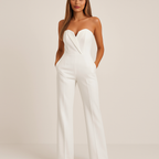 Women’s Wide Leg Jumpsuit – Summer V-Neck Sleeveless Evening Outfit