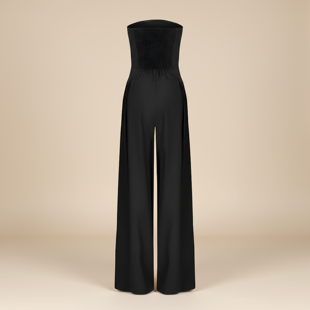 Women’s Casual Strapless Jumpsuit – Wide Leg One-Piece