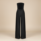 Women’s Casual Strapless Jumpsuit – Wide Leg One-Piece