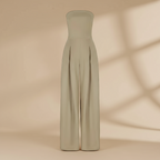 Women’s Casual Strapless Jumpsuit – Wide Leg One-Piece
