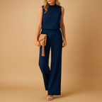 Women’s Sleeveless Jumpsuit – Wide Leg Smart Casual Outfit