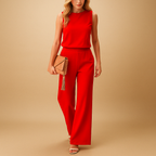Women’s Sleeveless Jumpsuit – Wide Leg Smart Casual Outfit