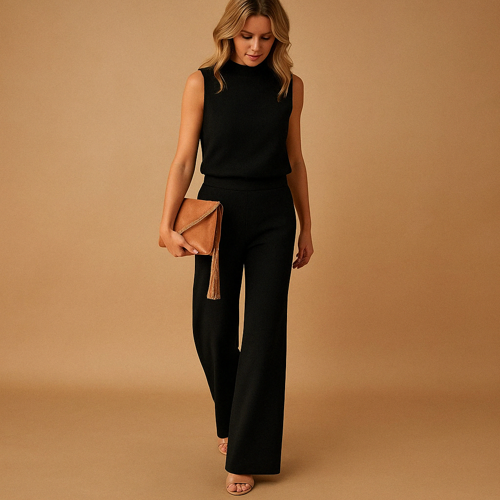 Women’s Sleeveless Jumpsuit – Wide Leg Smart Casual Outfit