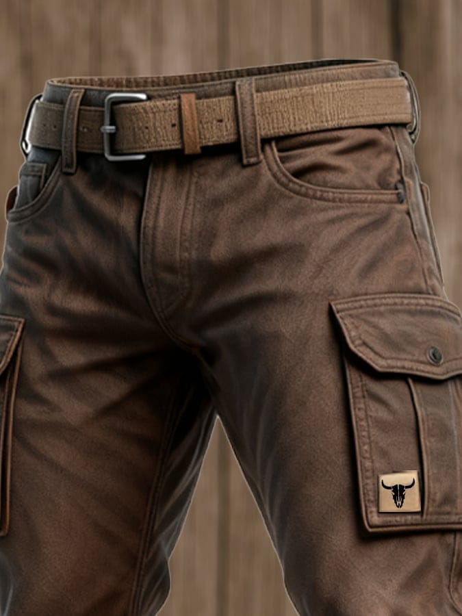 Men's Hiking Cargo Pants - Relaxed Fit With Belt and Multi-Pocket Design