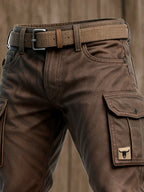 Men's Hiking Cargo Pants - Relaxed Fit With Belt and Multi-Pocket Design