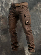 Men's Hiking Cargo Pants - Relaxed Fit With Belt and Multi-Pocket Design