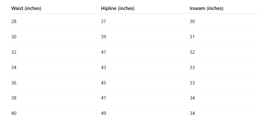 Size Chart
