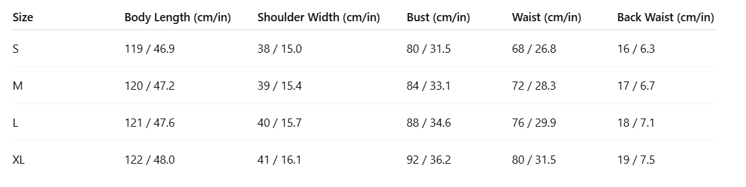Size Chart
