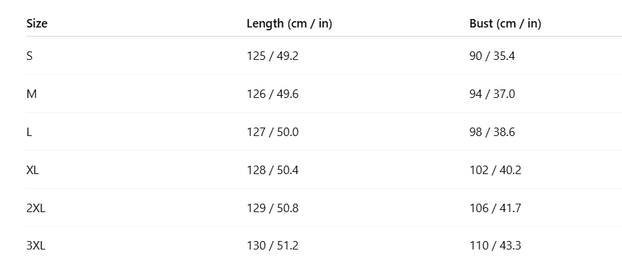 Size Chart