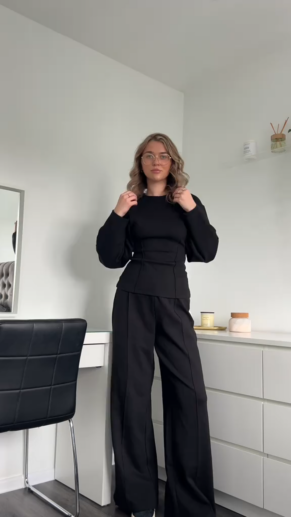 Women’s Wide-Leg Co-Ord Set – Matching Top & Pants Outfit