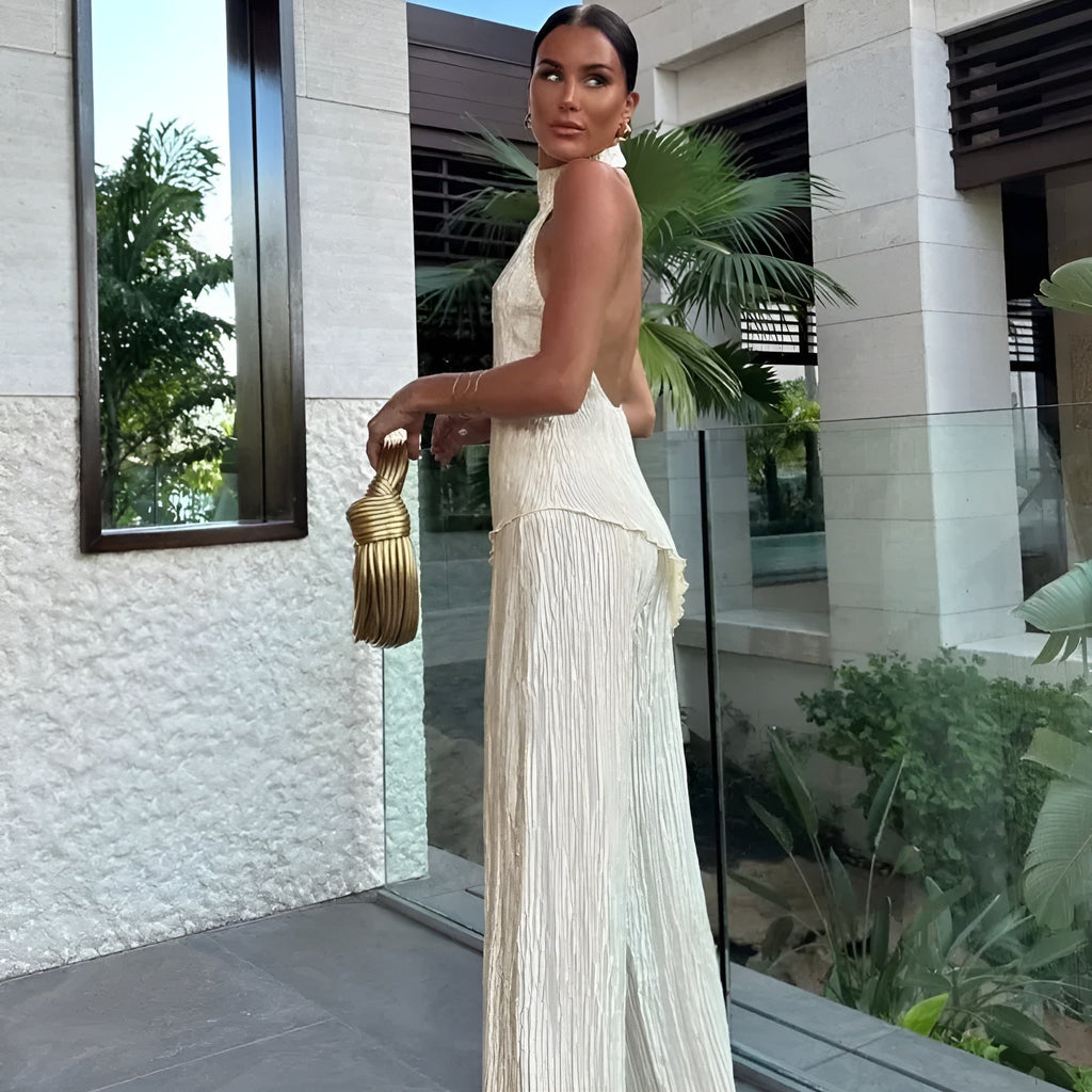 Women’s Asymmetrical Backless Jumpsuit – Elegant One-Piece Outfit